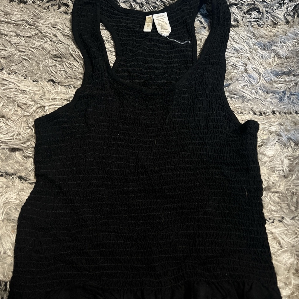 Japna Black Ruched Sleeveless Tank Top